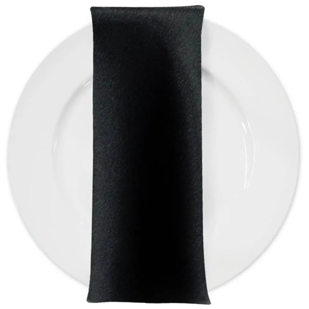 Luxury Satin Table Napkin in Black