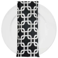 Lynx Print (Lamour) Table Napkin in Black
