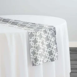 Lynx Print (Lamour) Table Runner in Silver