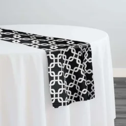 Lynx Print (Lamour) Table Runner in Black