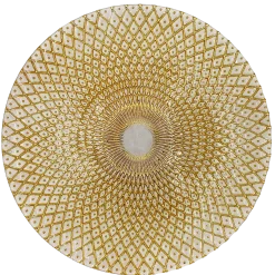 Mandala - Glass Charger Plate in Gold / White (Item # 0230)