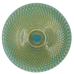 Mandala - Glass Charger Plate in Gold Teal (Item # 0230)