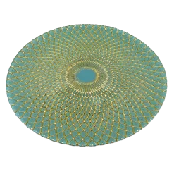 Mandala - Glass Charger Plate in Gold Teal (Item # 0230)