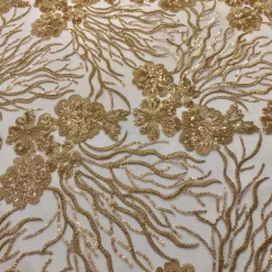 Marigold Sequins Table Linen in Champagne