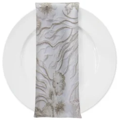 Marigold Sequins (w/ Poly Lining) Table Napkin in Ivory