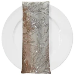 Marigold Sequins (w/ Poly Lining) Table Napkin in Rose Gold