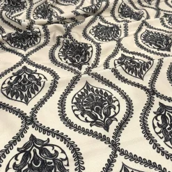 Mayfair (Slub Print) Table Linen in Black / Taupe