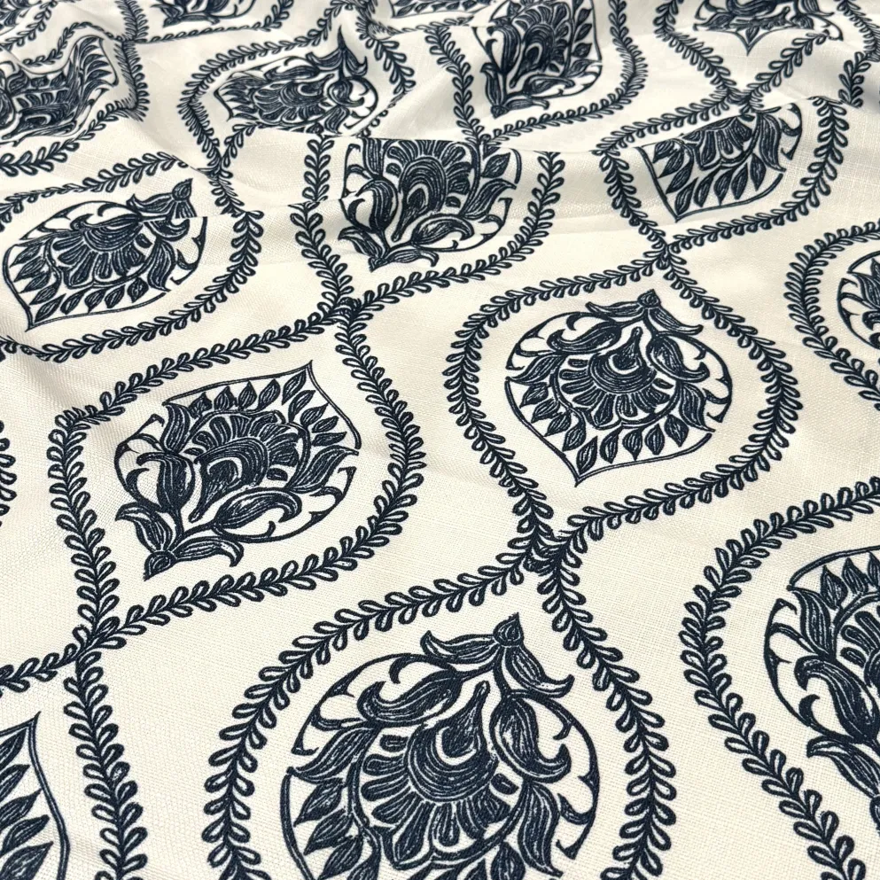 Mayfair (Slub Print) Table Linen in Navy