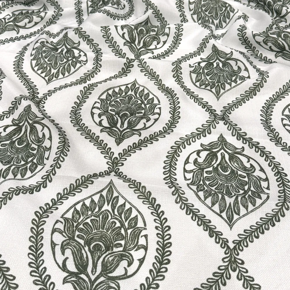 Mayfair (Slub Print) Table Linen in Willow Green