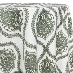 Mayfair (Slub Print) Table Linen in Willow Green