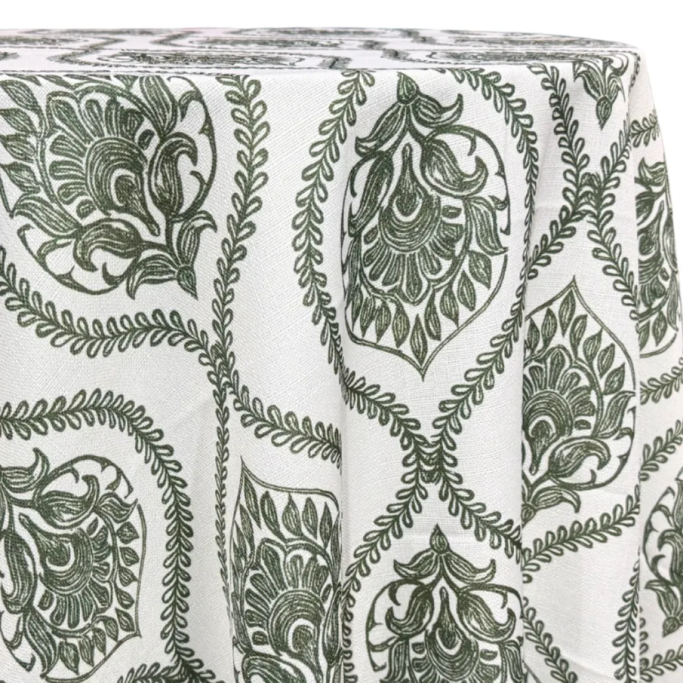 Mayfair (Slub Print) Table Linen in Willow Green