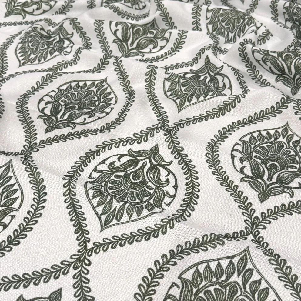 Mayfair (Slub Print) Table Linen in Willow Green