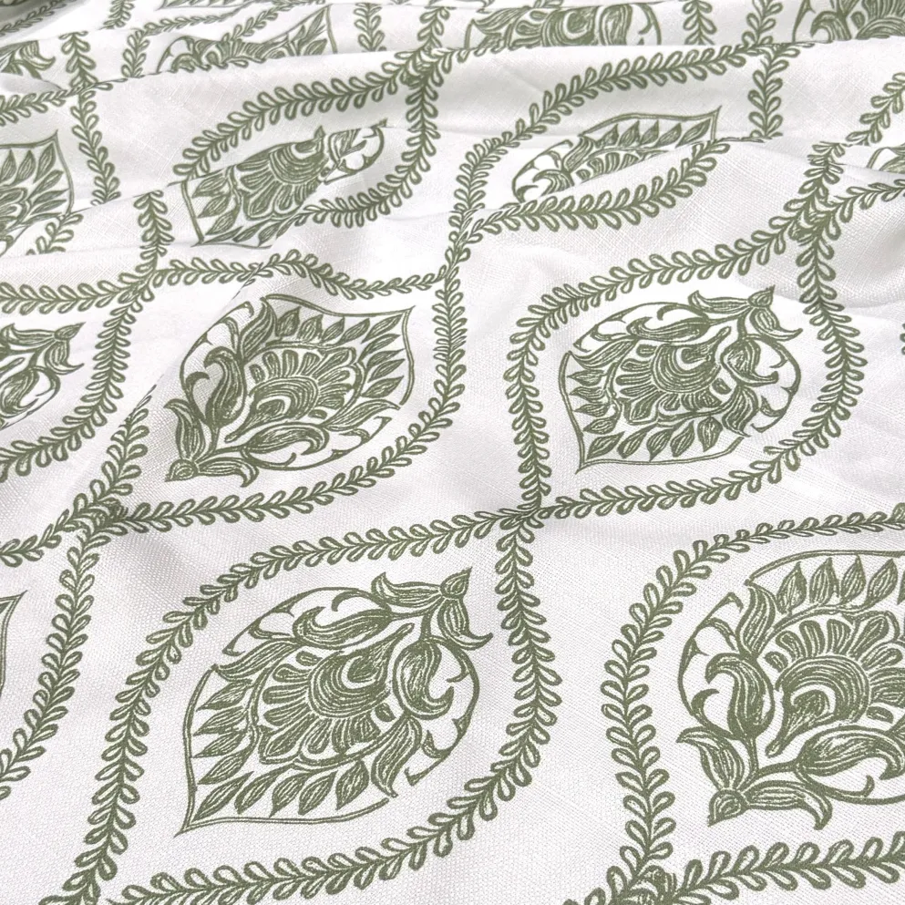 Mayfair (Slub Print) Table Linen in Sage