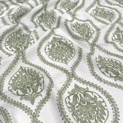 Mayfair (Slub Print) Table Linen in Sage