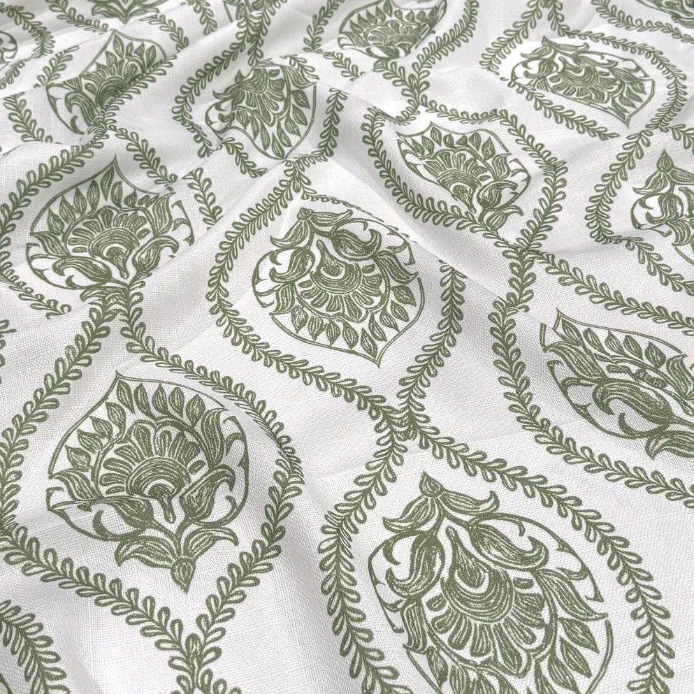 Mayfair (Slub Print) Table Linen in Sage