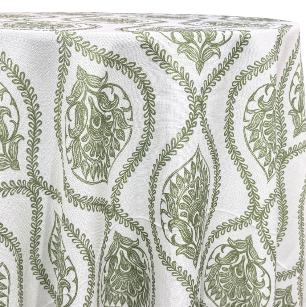 Mayfair (Slub Print) Table Linen in Sage
