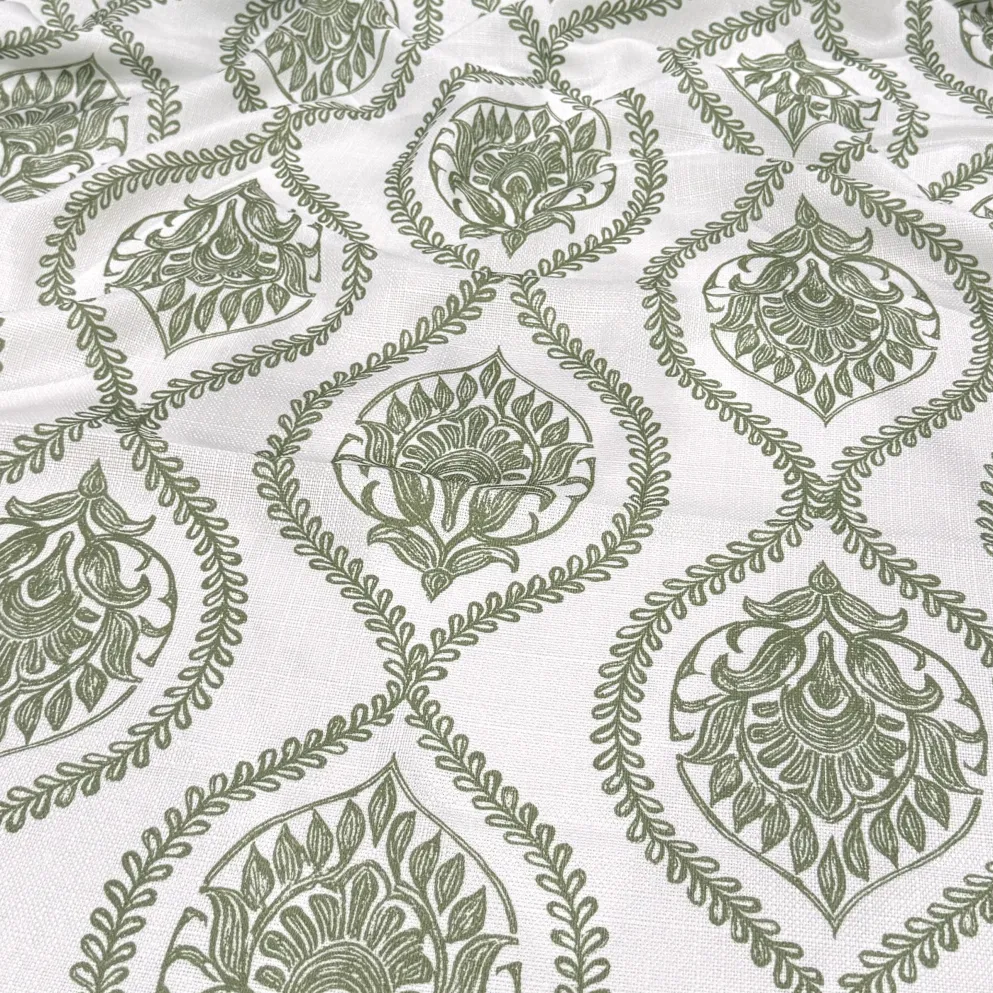 Mayfair (Slub Print) Table Linen in Sage