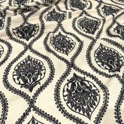 Mayfair (Slub Print) Table Napkin in Black / Taupe