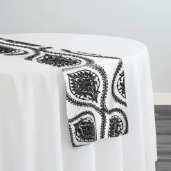 Mayfair (Slub Print) Table Runner in Black