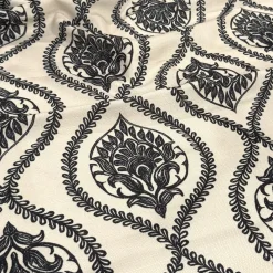 Mayfair (Slub Print) Table Runner in Black / Taupe