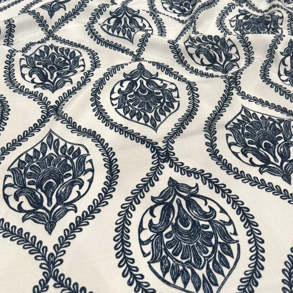 Mayfair (Slub Print) Table Runner in Navy