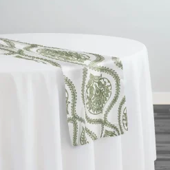 Mayfair (Slub Print) Table Runner in Sage