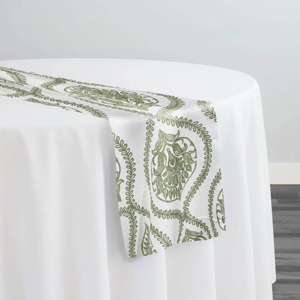 Mayfair (Slub Print) Table Runner in Sage