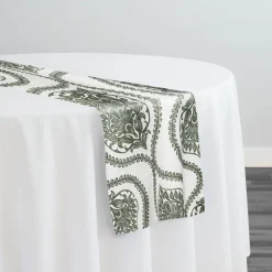 Mayfair (Slub Print) Table Runner in Willow Green