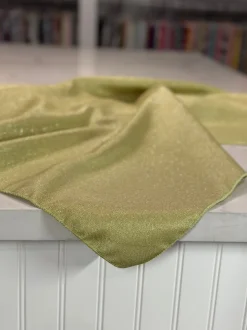 Metallic Burlap Table Linen in Sage/Silver