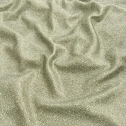 Metallic Burlap Table Linen in Sage/Gold
