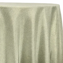 Metallic Burlap Table Linen in Sage/Gold