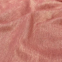 Metallic Burlap Table Linen in Pink/Gold