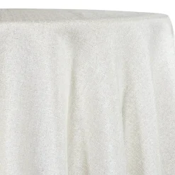 Metallic Burlap Table Linen in White/Silver