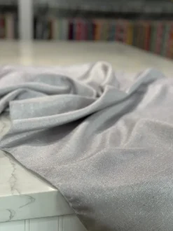 Metallic Burlap Table Linen in Silver/Silver