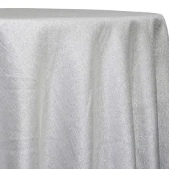 Metallic Burlap Table Linen in Silver/Silver