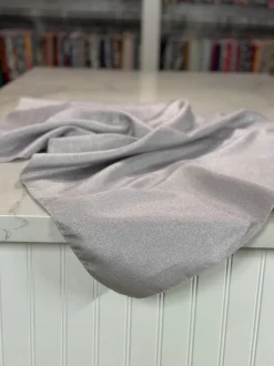Metallic Burlap Table Linen in Silver/Silver