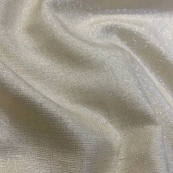 Metallic Burlap Table Linen in Ivory/Silver