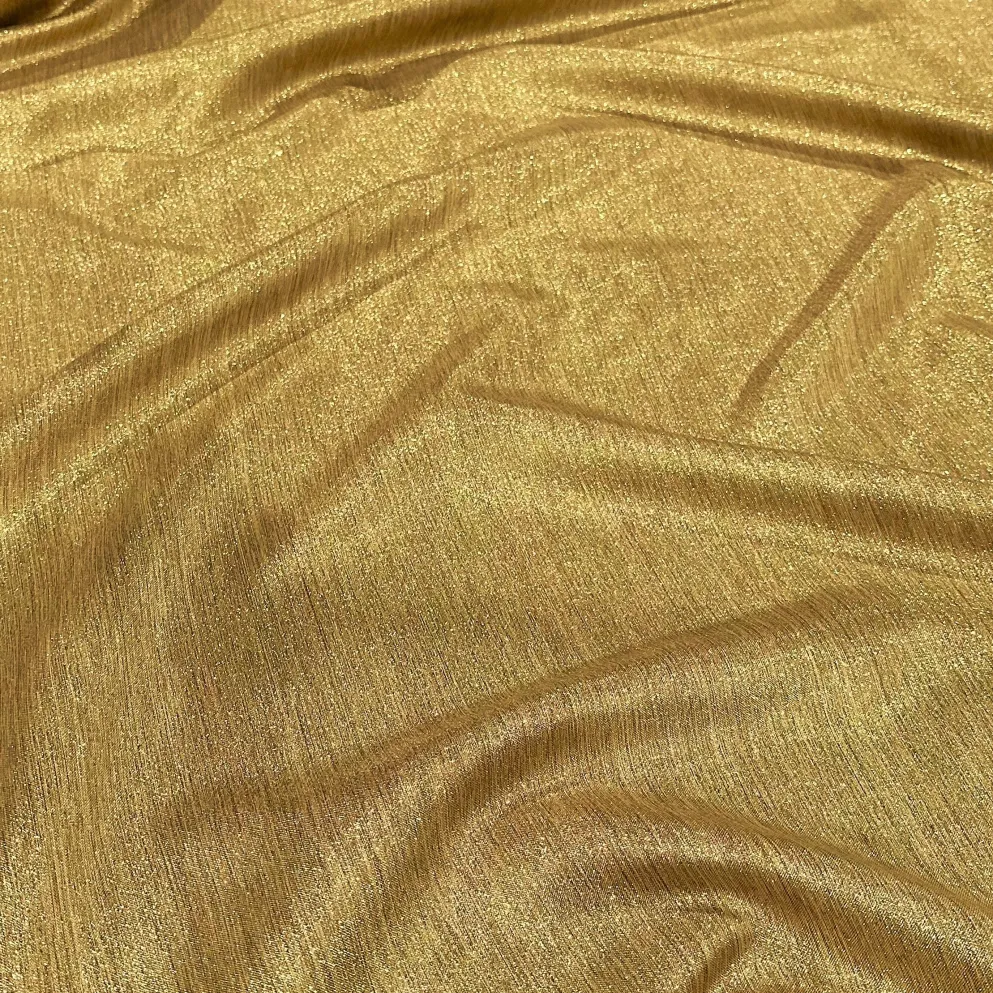 Metallic Burlap Table Linen in Gold/Gold