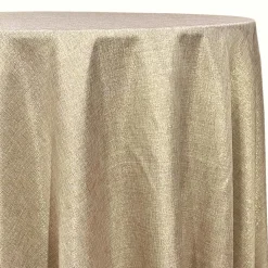 Metallic Burlap Table Linen in Champagne/Gold