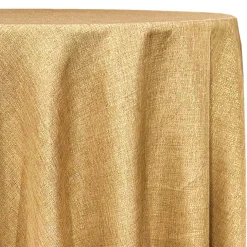 Metallic Burlap Table Linen in Antique Gold/Gold