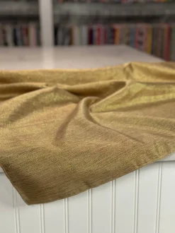 Metallic Burlap Table Linen in Antique Gold/Gold