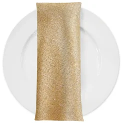 Metallic Burlap Table Napkins in Gold/Silver