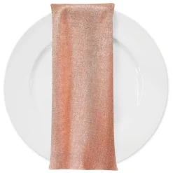 Metallic Burlap Table Napkins in Blush/Silver