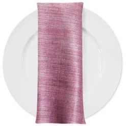 Metallic Burlap Table Napkins in Orchid/Silver