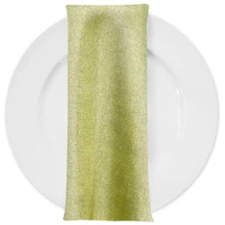 Metallic Burlap Table Napkins in Sage/Silver