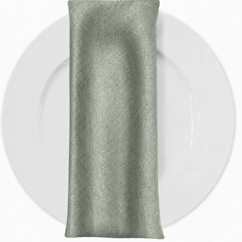 Metallic Burlap Table Napkins in Platinum