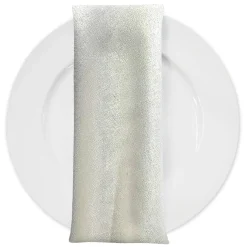 Metallic Burlap Table Napkins in Ivory/Gold