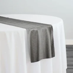 Metallic Burlap Table Runner in Black/Silver