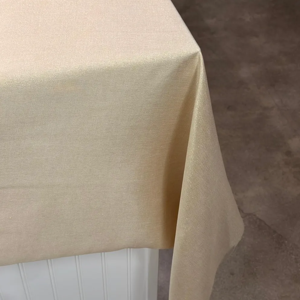 Metallic Burlap Table Runner in Beige/Gold
