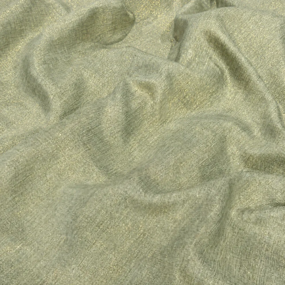 Metallic Burlap Table Runner in Sage/Gold